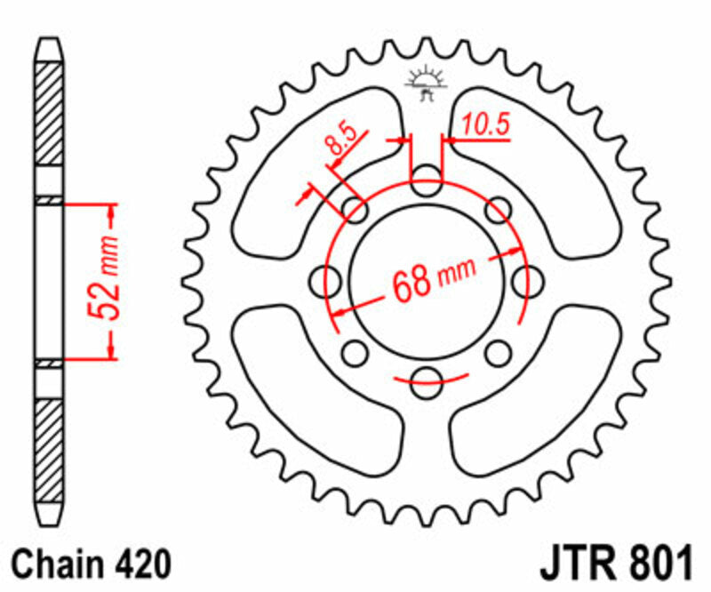 JTSPR RR SPROC 420 STEEL ST 801, 43