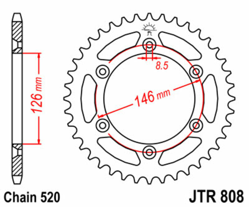 JTSPR RR SPROC 520 STEEL ST 808, 44