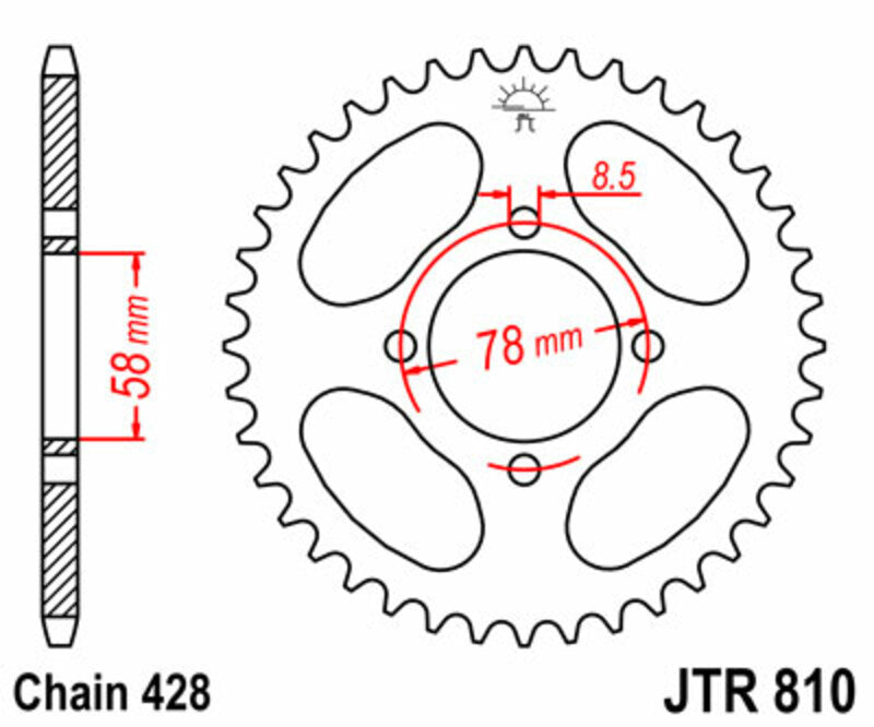 JTSPR RR SPROC 428 STEEL ST 810, 42