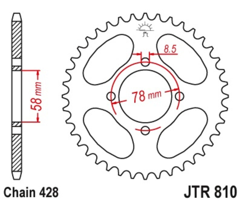 JTSPR RR SPROC 428 STEEL ST 810, 46