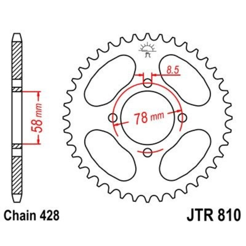 JTSPR RR SPROC 428 STEEL ST 810, 50