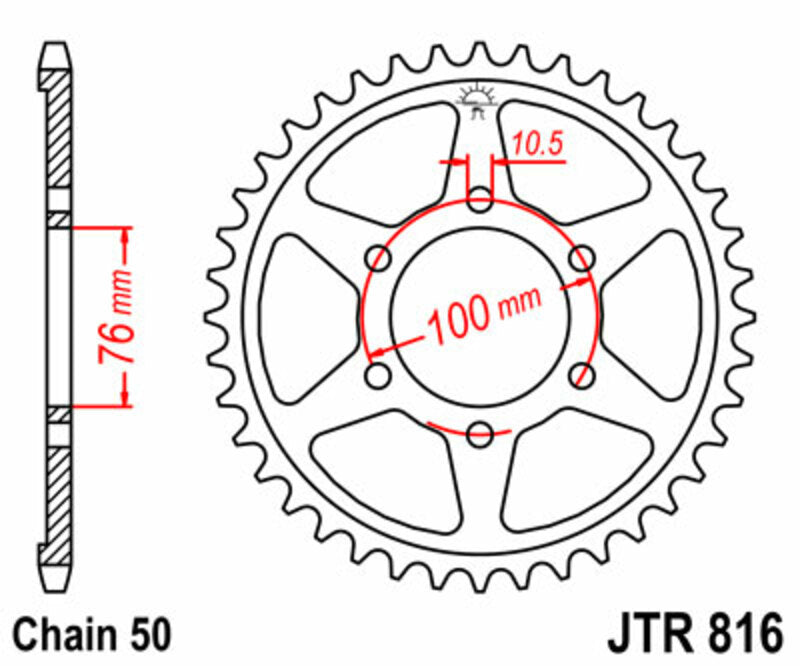 JTSPR RR SPROC 530 STEEL ST 816, 52