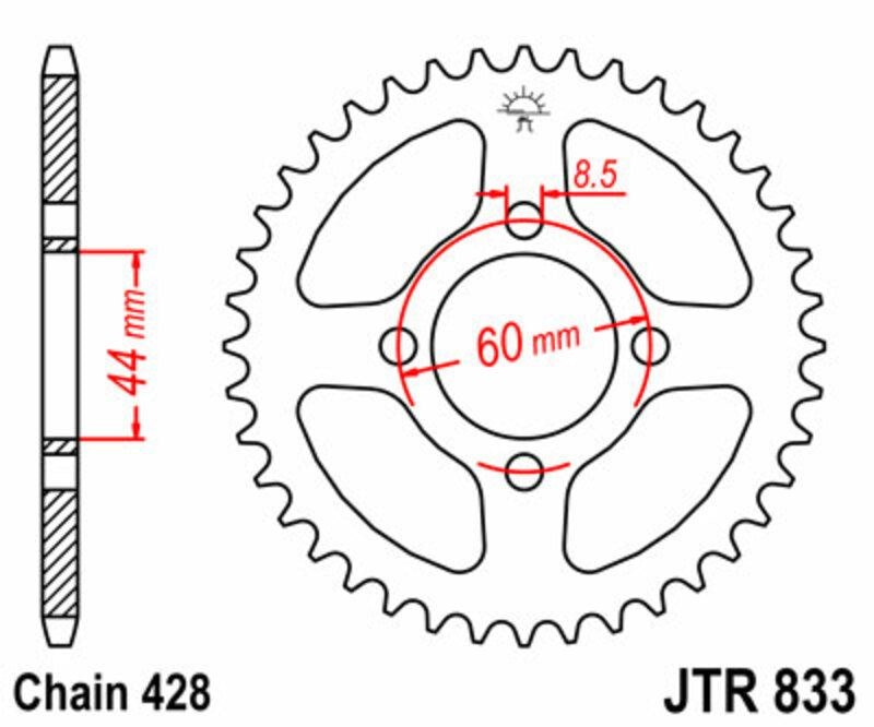 JTSPR RR SPROC 428 STEEL ST 833, 49