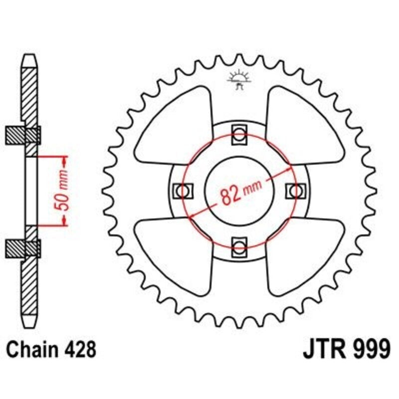 JTSPR RR SPROC 428 STEEL ST 999, 45