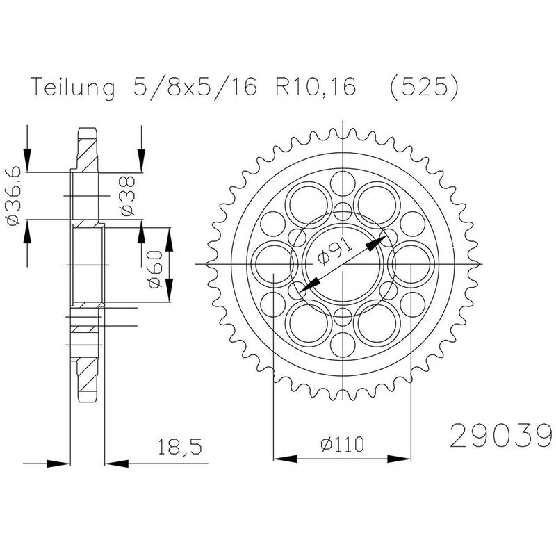 ESJOT RR SPROC 525 STEEL 29039, 41