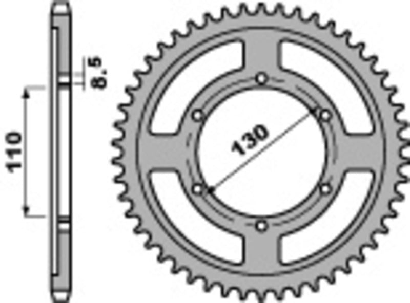 PBR RR SPROC 428 STEEL ST 4372, 46