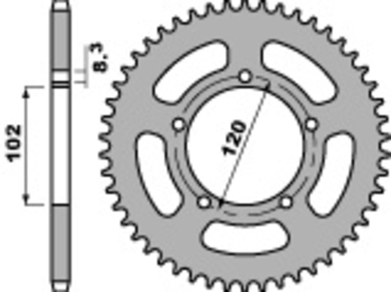 PBR RR SPROC 420 STEEL ST 4373, 47