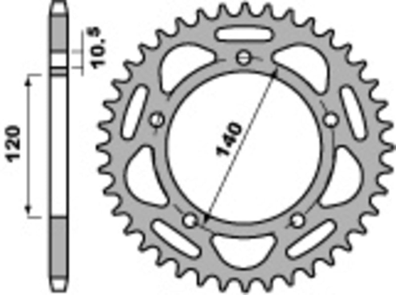 PBR RR SPROC 520 STEEL ST 4397, 45