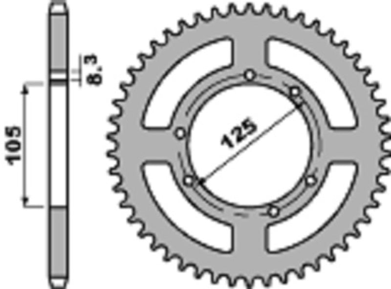 PBR RR SPROC 428 ALU UL 4413, 62