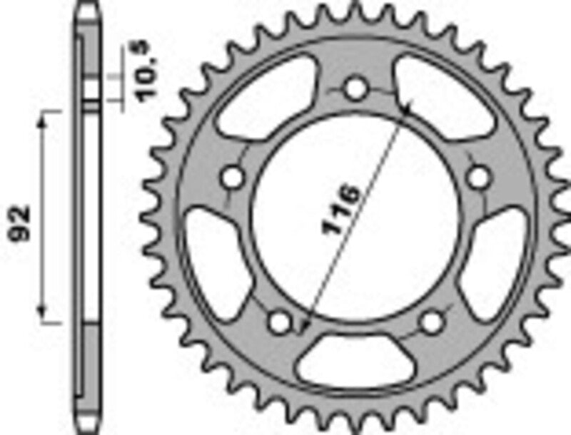 PBR RR SPROC 530 STEEL ST 4542, 42