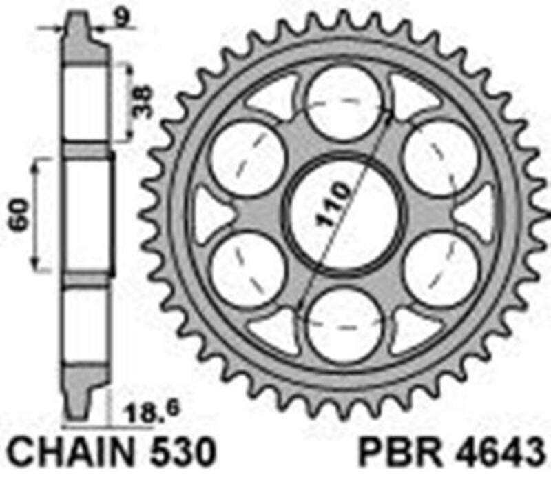 PBR RR SPROC 530 STEEL ST 4643, 42
