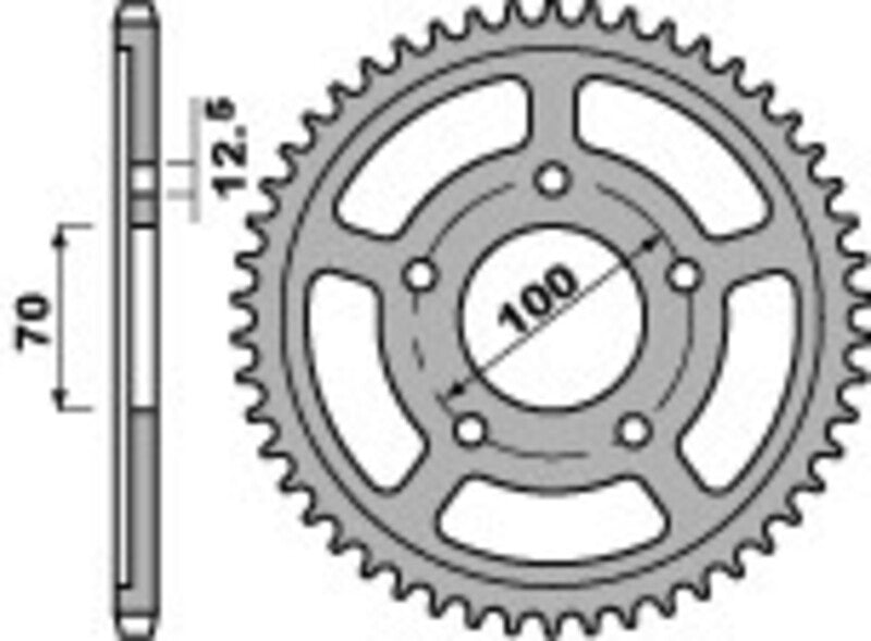 PBR RR SPROC 525 STEEL ST 4646, 45