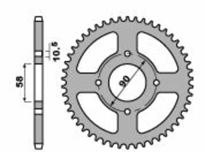 PBR RR SPROC 520 STEEL ST 4668, 44