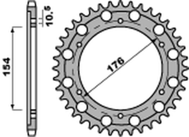 PBR RR SPROC 525 STEEL ST 4679, 45
