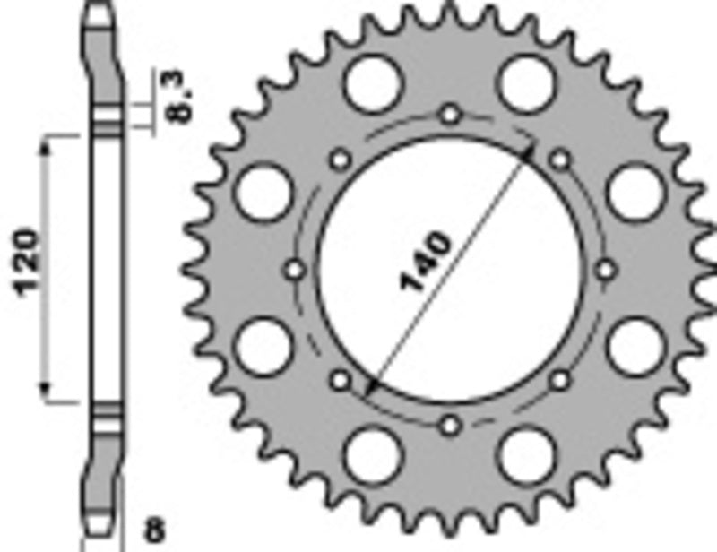 PBR RR SPROC 520 STEEL ST 506, 43