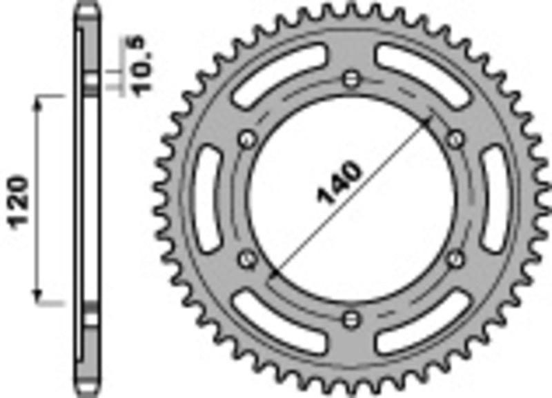 PBR RR SPROC 525 STEEL ST 5301, 46