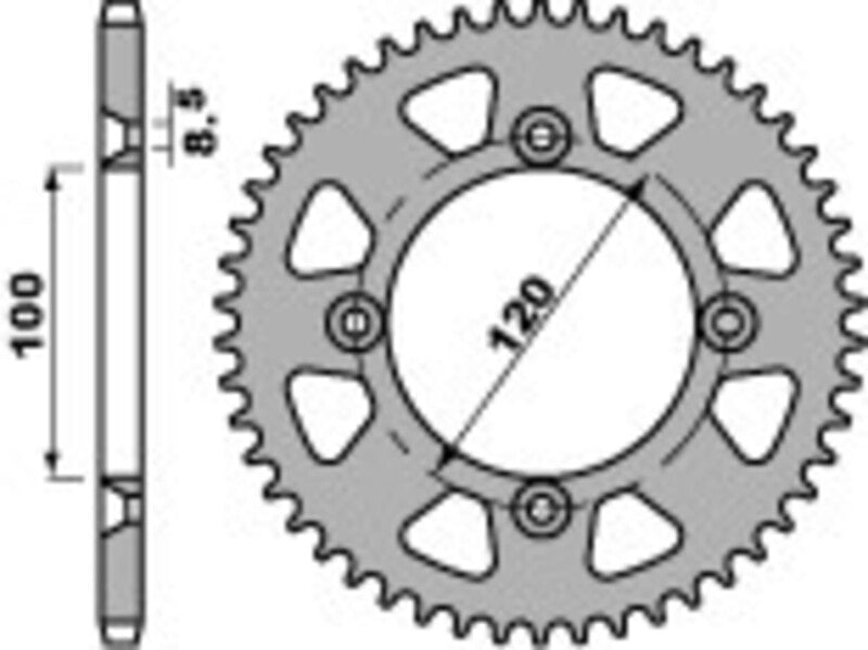 PBR RR SPROC 428 ALU UL 798, 47