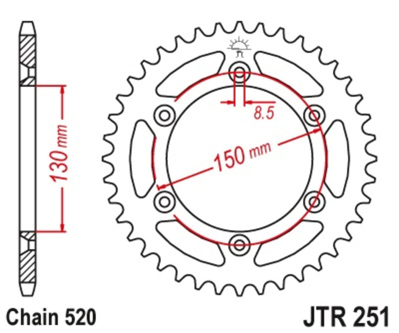 JTSPR RR SPROC 520 STEEL SC 251, 51