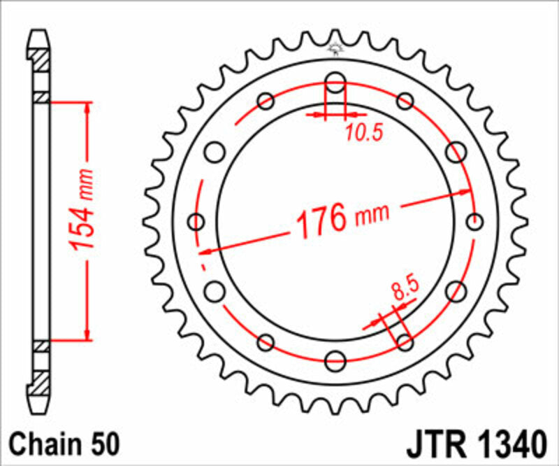 JTSPR RR SPROC 530 STEEL ST 1340, 44