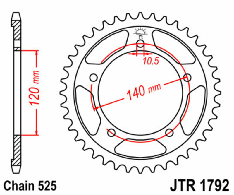 JTSPR RR SPROC 525 STEEL ST 1792, 44