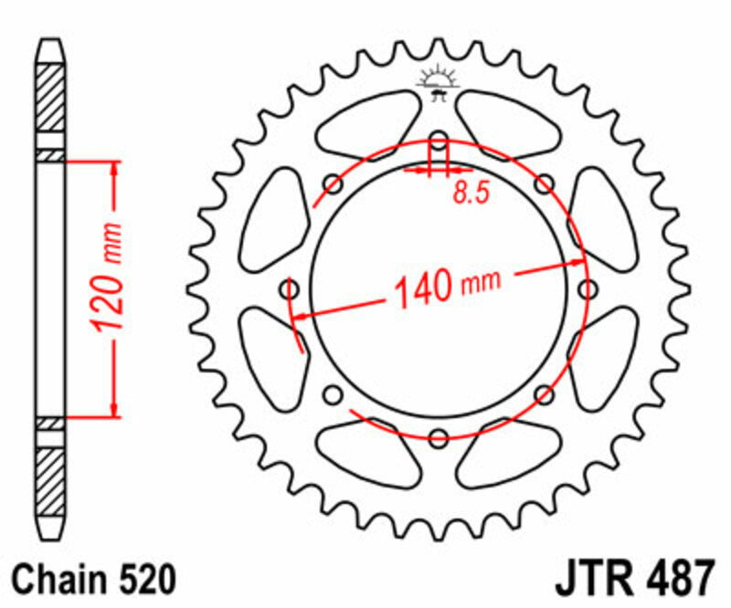JTSPR RR SPROC 520 STEEL ST 487, 43