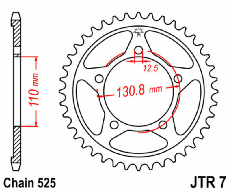 JTSPR RR SPROC 525 STEEL ST 7, 45