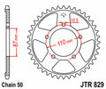 JTSPR RR SPROC 530 STEEL ST 829, 43