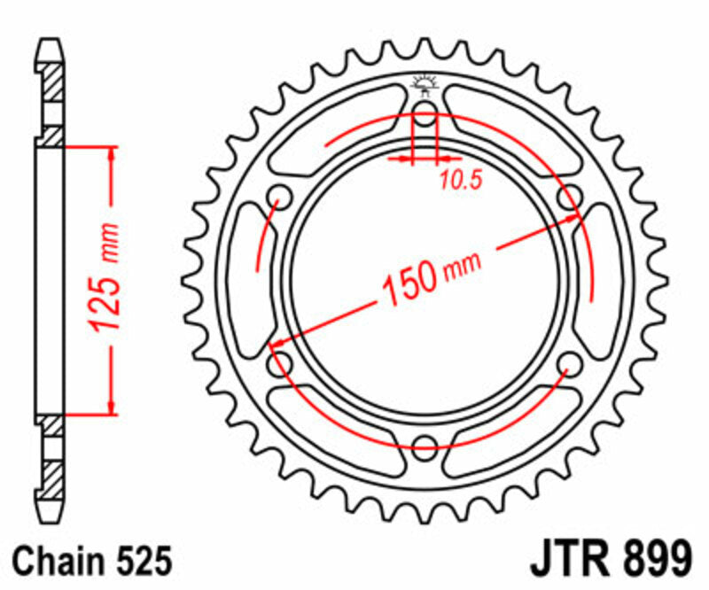 JTSPR RR SPROC 525 STEEL ST 899, 45