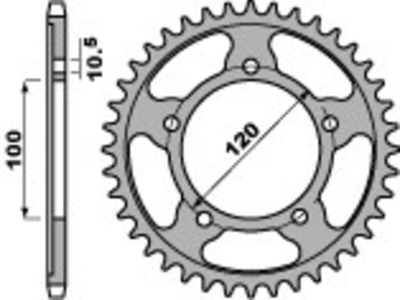 PBR RR SPROC 525 STEEL ST 4447, 42
