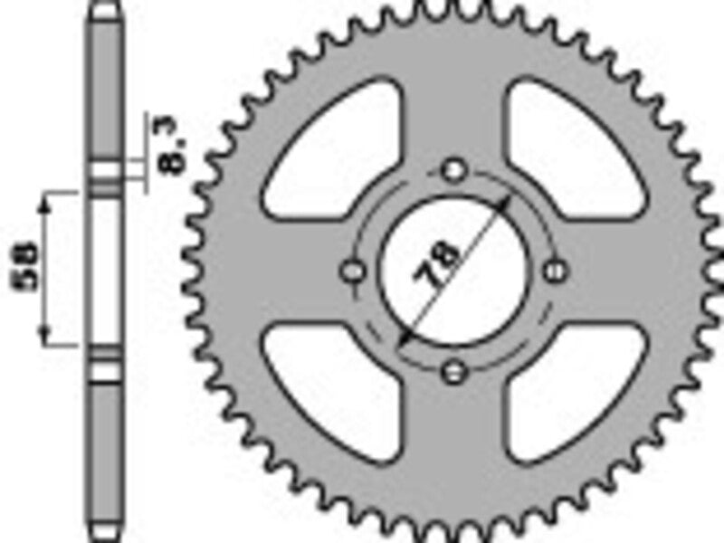 PBR RR SPROC 428 STEEL ST 810, 50