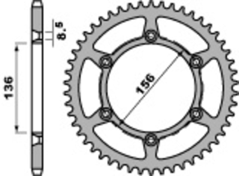 PBR RR SPROC 520 STEEL ST 820, 44