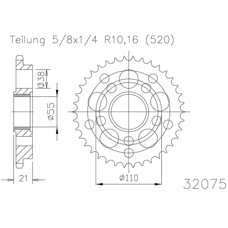 ESJOT RR SPROC 520 STEEL 32075, 39
