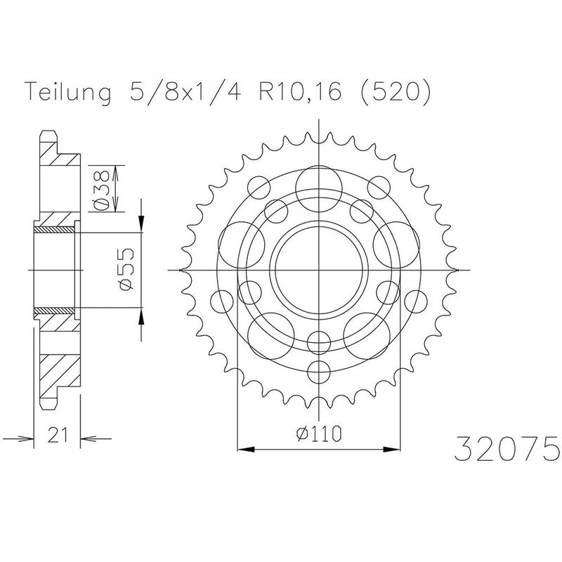 ESJOT RR SPROC 520 STEEL 32075, 40