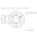 ESJOT RR SPROC 520 ALU 32041, 53, BLK