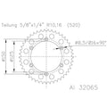 ESJOT RR SPROC 520 ALU 32065, 45, BLK