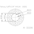 ESJOT RR SPROC 520 ALU 32206, 46, SIL