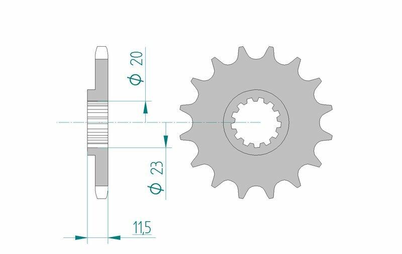 AFAM FR SPROC 428 STEEL ST 22201, 15