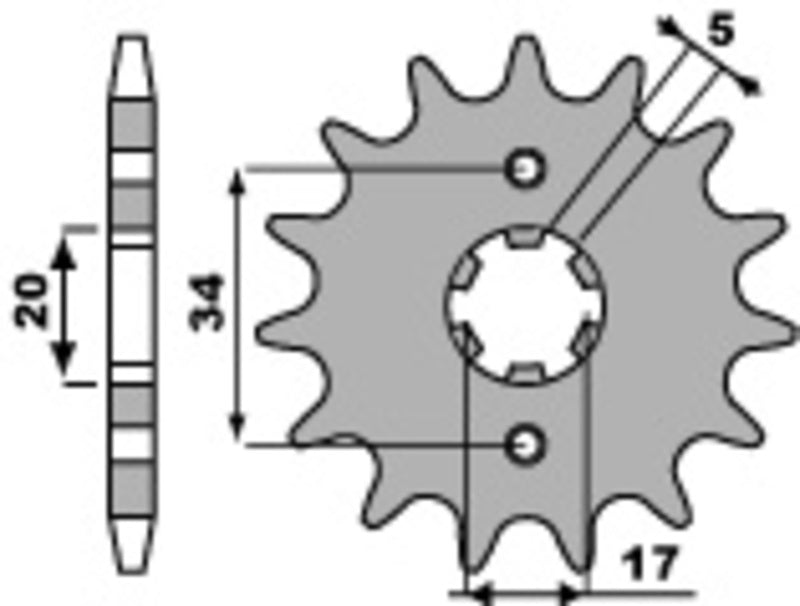 PBR FR SPROC 428 STEEL ST 2037, 16