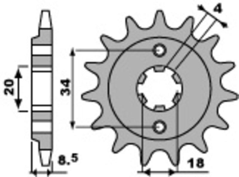 PBR FR SPROC 520 STEEL ST 2046, 14