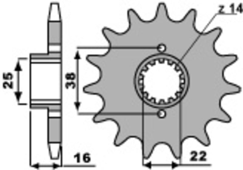 PBR FR SPROC 525 STEEL ST 2050, 15