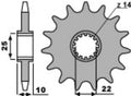 PBR FR SPROC 520 STEEL ST 2070, 13