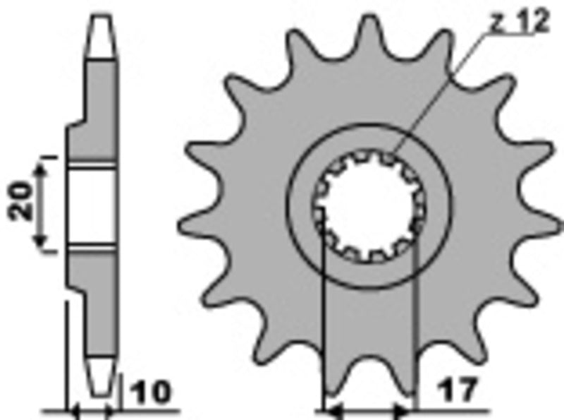 PBR FR SPROC 520 STEEL ST 2074, 14
