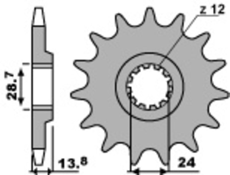 PBR FR SPROC 530 STEEL ST 2077, 16
