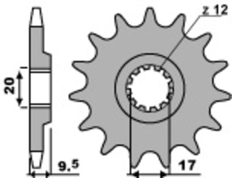 PBR FR SPROC 428 STEEL ST 2084, 13