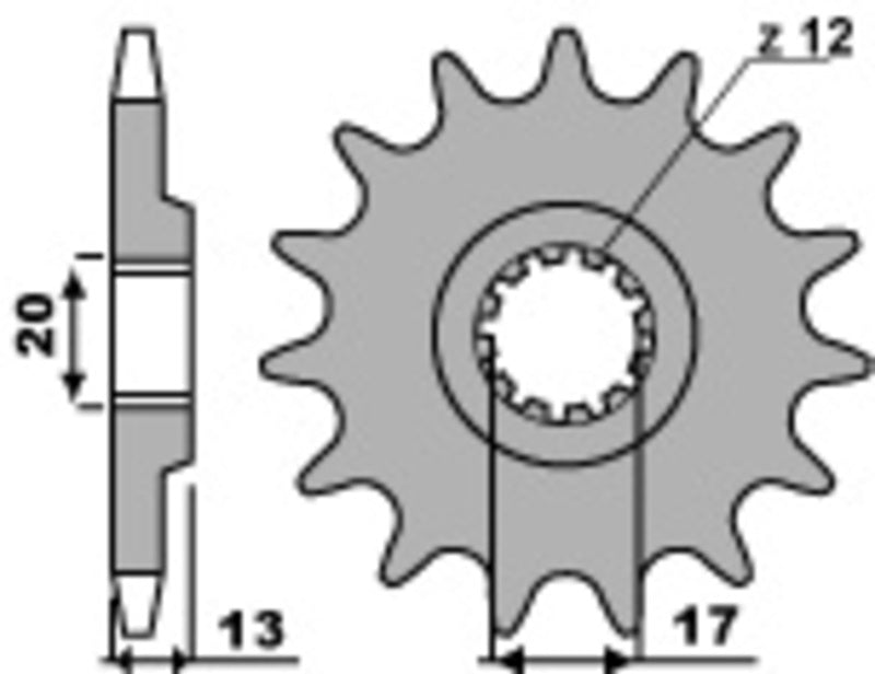 PBR FR SPROC 520 STEEL ST 2123, 12