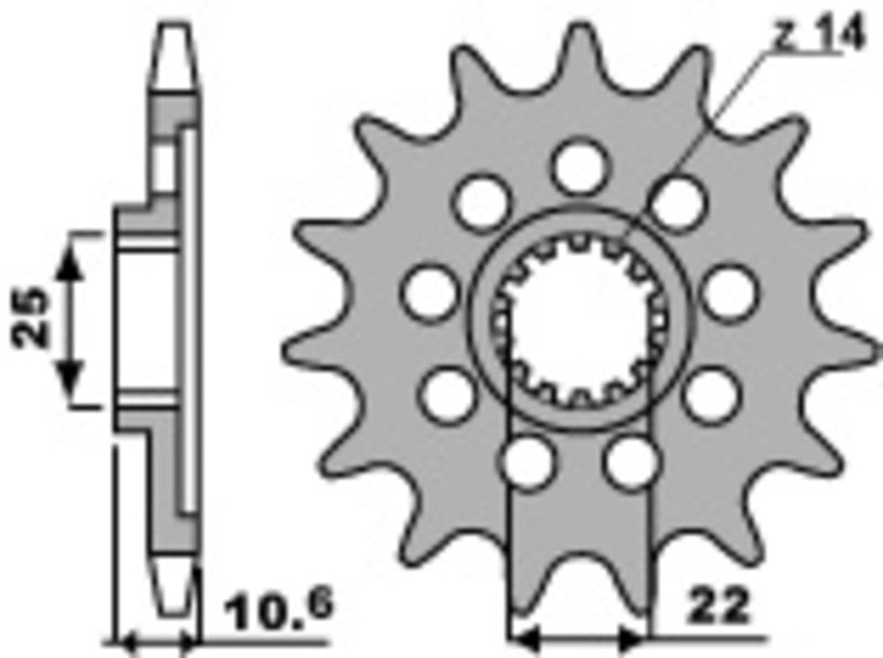 PBR FR SPROC 520 STEEL ST 2127, 14