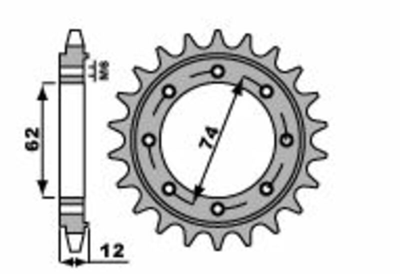 PBR FR SPROC 525 STEEL ST 2196, 22