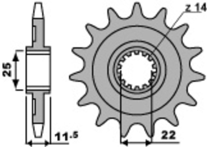 PBR FR SPROC 520 STEEL ST 2207, 14