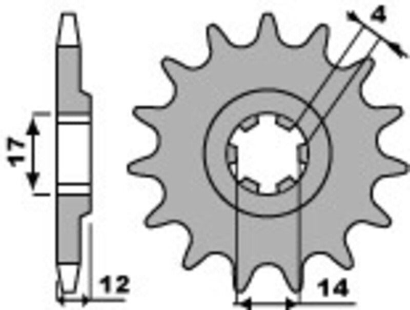 PBR FR SPROC 428 STEEL ST 2223, 14