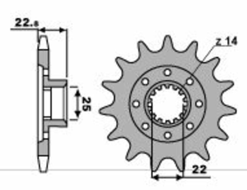 PBR FR SPROC 520 STEEL ST 2252, 16